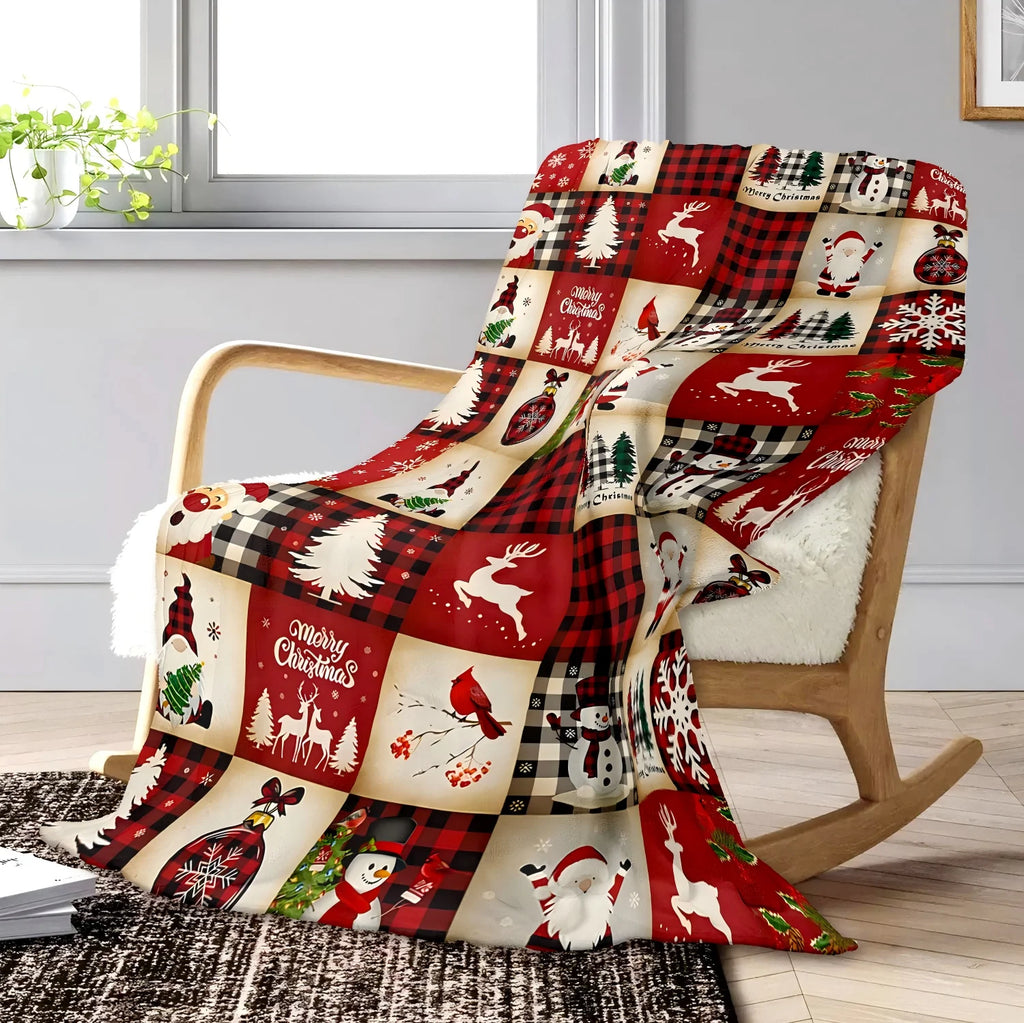 Cozy Christmas Flannel Blanket – Soft Throw for Home, Bed, or Sofa