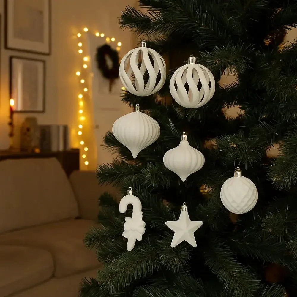 Flocked Christmas Ornaments – Special-Shaped Balls for Tree & Holiday Décor