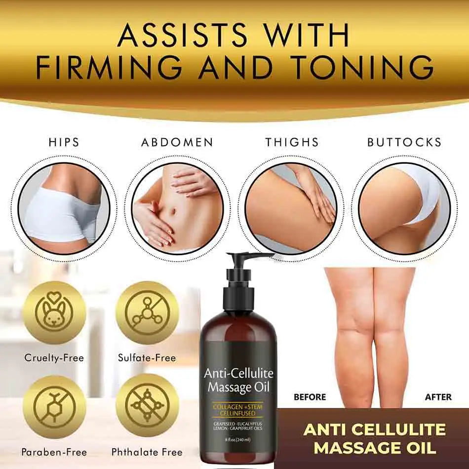 Anti-Cellulite Massage Oil with Collagen & Stem Cells 240ml