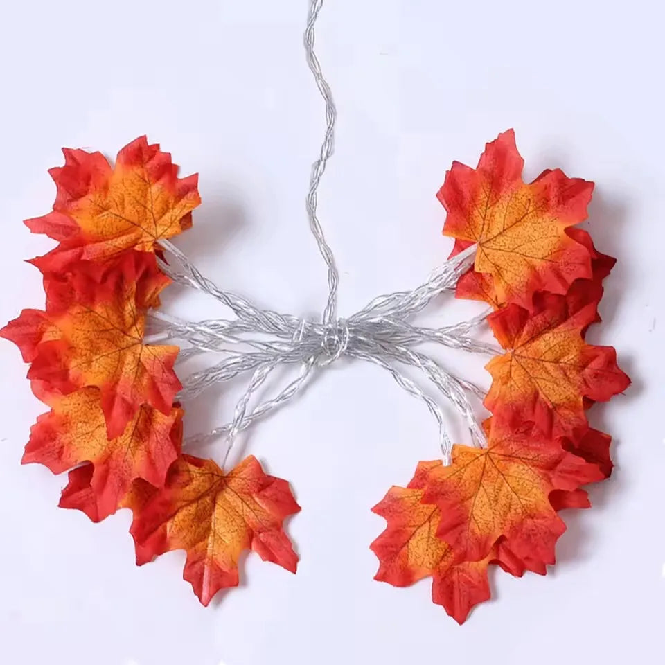 LED Maple Leaf Garland – Halloween & Fall String Lights