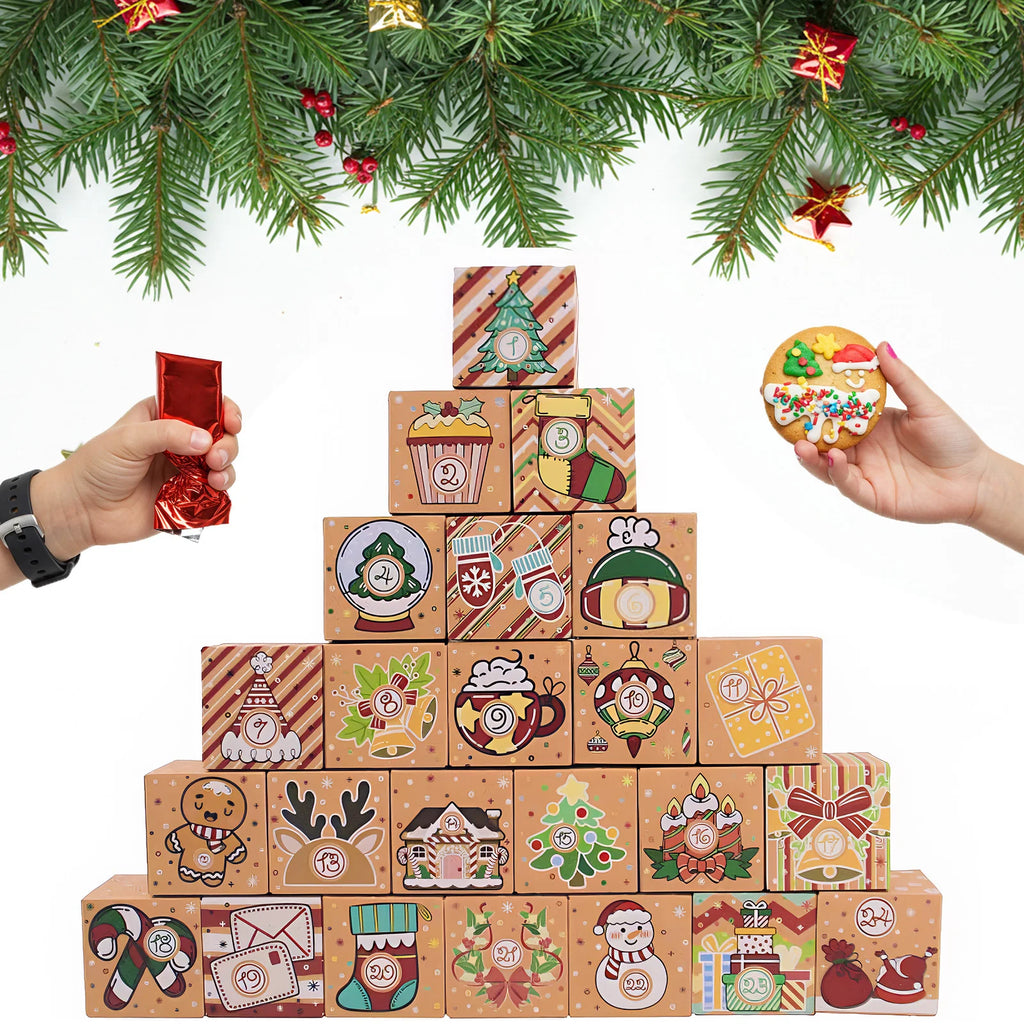 DIY Kraft Paper Advent Calendar – Christmas Gift Boxes Set