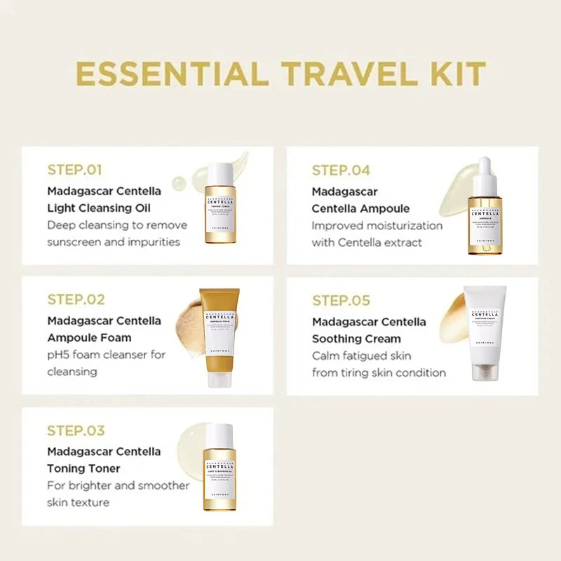 Centella Winter Skincare Travel Kit – 5-Piece Korean Skincare Set