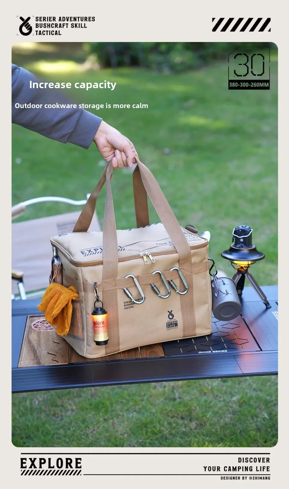 Insulated Camping Storage Bag – Foldable Organizer for Picnic and Outdoor Gear