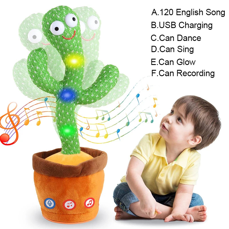 Interactive Dancing Cactus Plush Toy – LED Music Fun for Kids