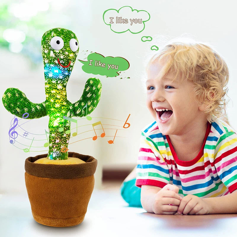 Interactive Dancing Cactus Plush Toy – LED Music Fun for Kids