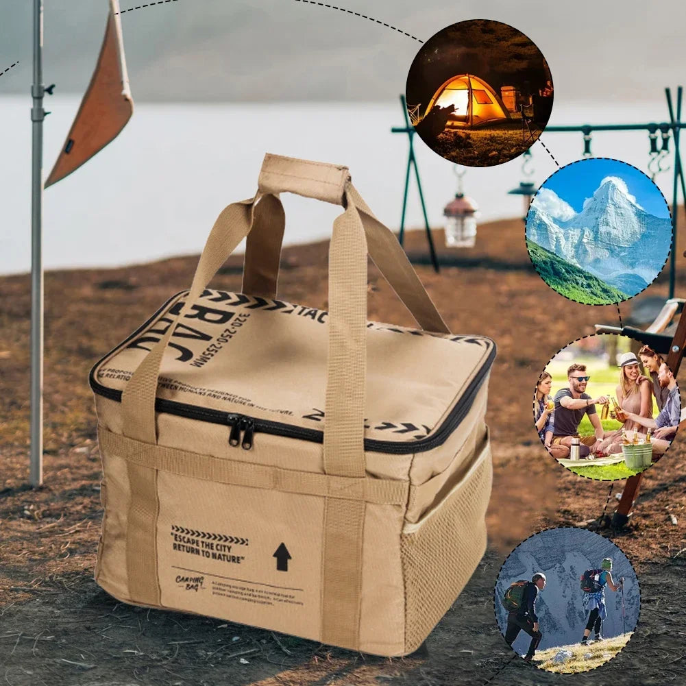 Insulated Camping Storage Bag – Foldable Organizer for Picnic and Outdoor Gear
