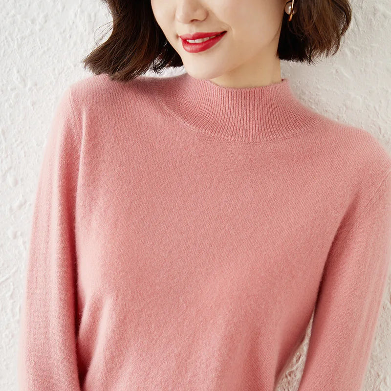 Autumn Winter Women’s Korean Sweater – Warm Basic Knit Long Sleeve Pullover