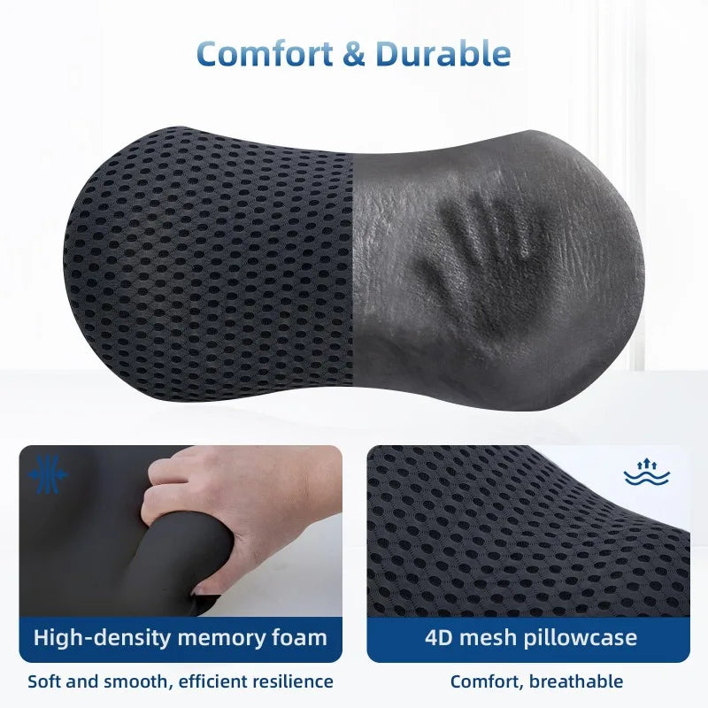 Memory Foam Lumbar Pillow – Ergonomic Back Support for Chair or Car