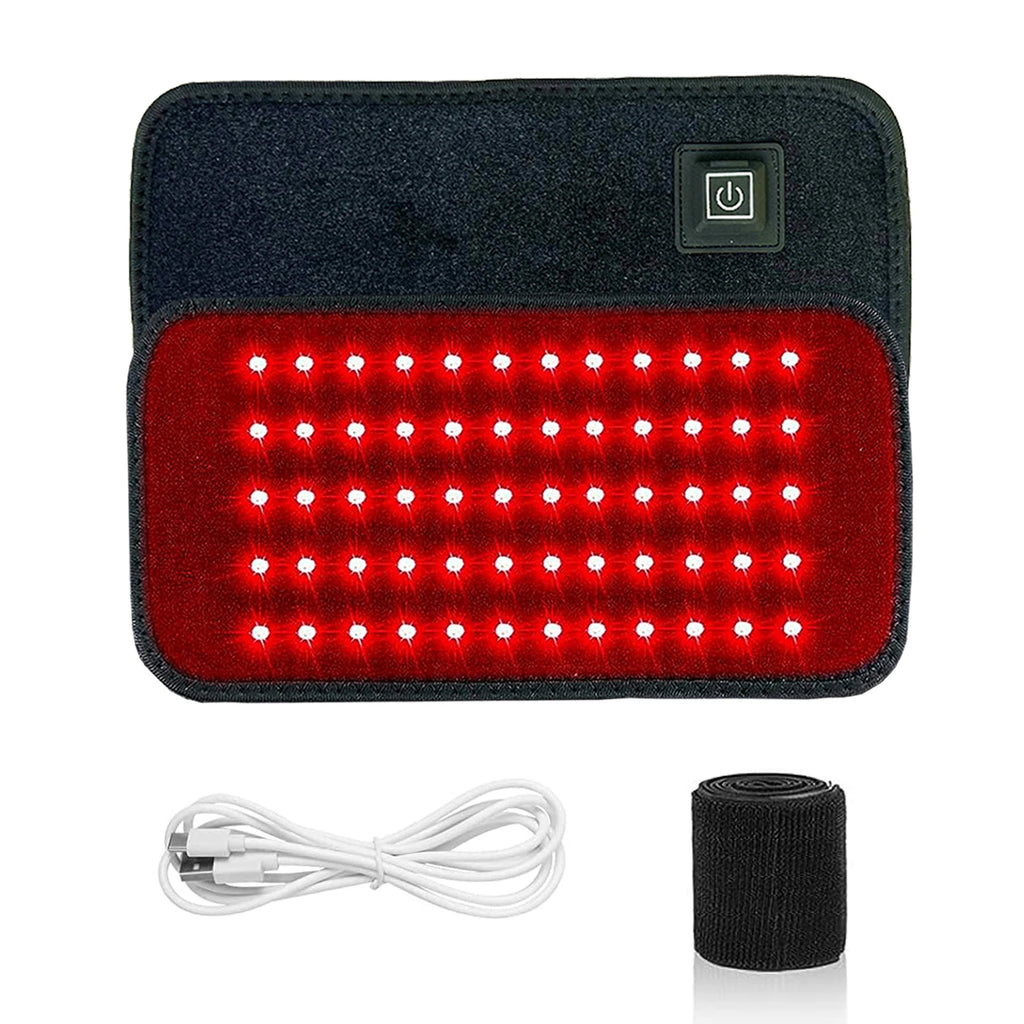 60-LED Red & Infrared Light Therapy Belt – 660nm/850nm Slimming Heat Pad for Waist & Body