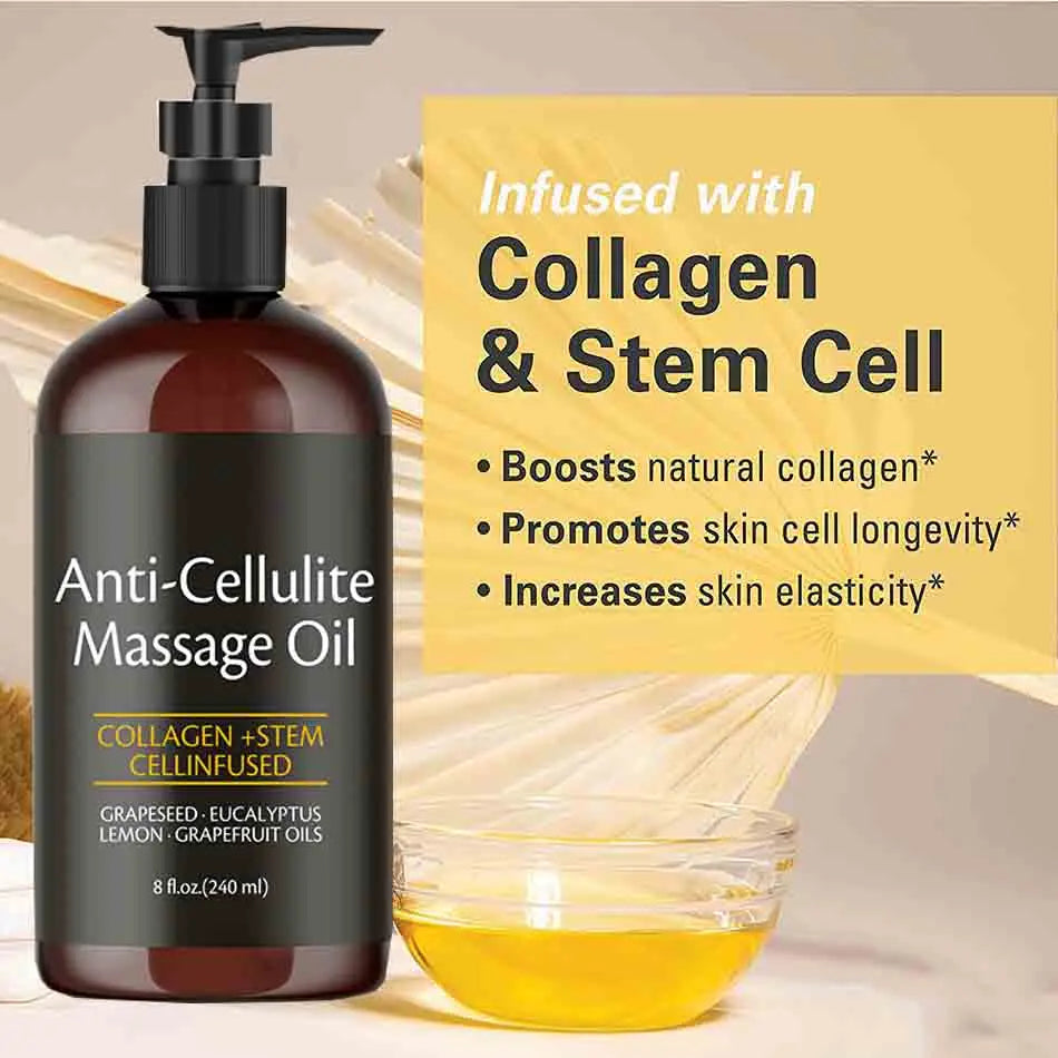 Anti-Cellulite Massage Oil – Collagen & Stem Cell Body Treatment