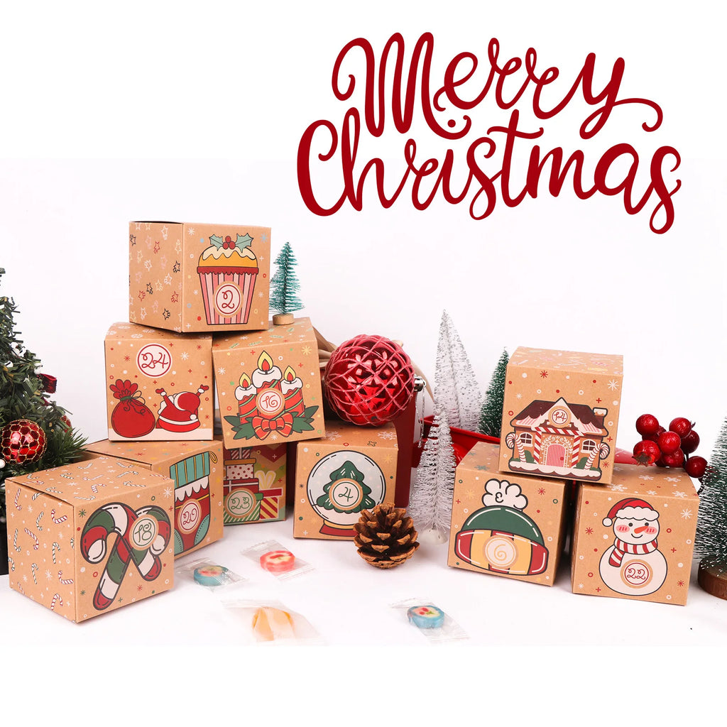 DIY Kraft Paper Advent Calendar – Christmas Gift Boxes Set