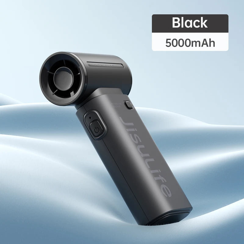 JISULIFE Handheld Turbo Fan – USB Rechargeable with Adjustable Speeds and Strong Wind