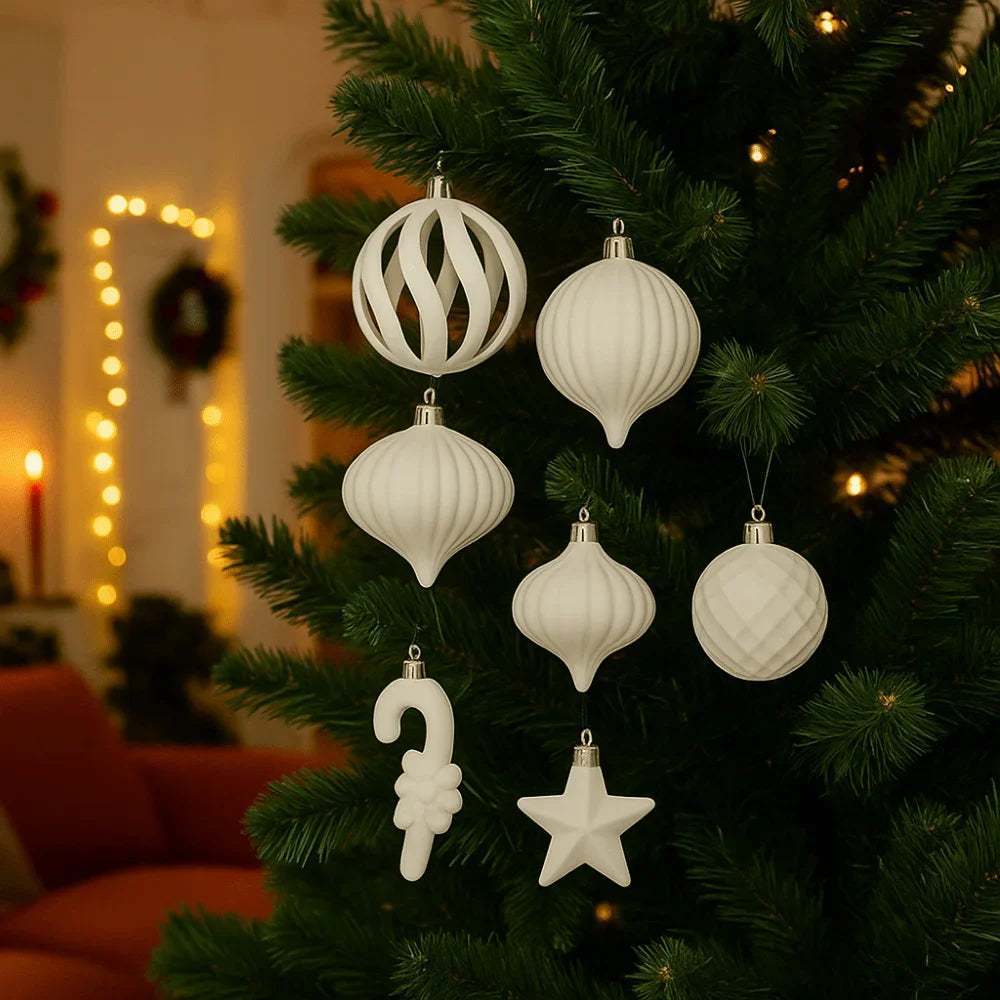 Flocked Christmas Ornaments – Special-Shaped Balls for Tree & Holiday Décor