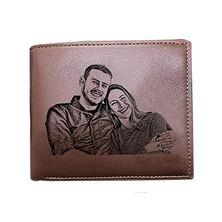 Custom Engraved Photo Wallet – Personalized Name Wallet for Him