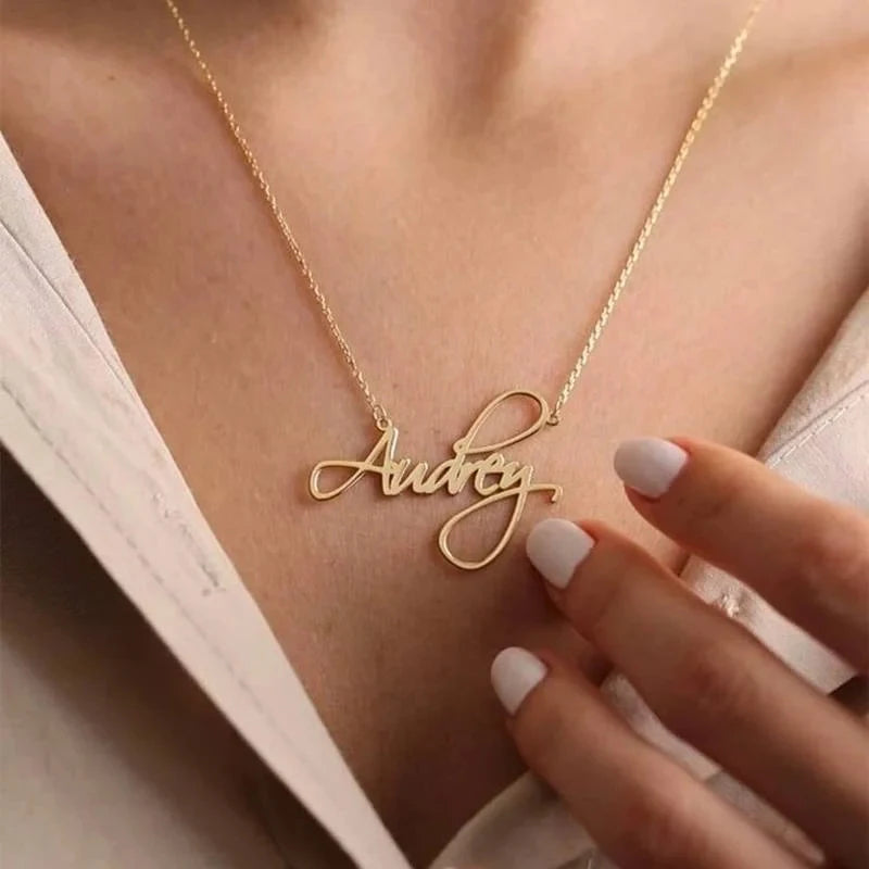 Custom Name Necklace – Stainless Steel Letter Pendant