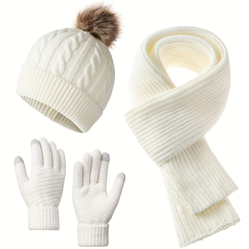 Winter Warm Set for Adults – Hat, Scarf, and Gloves, Lightweight and Cold-Resistant