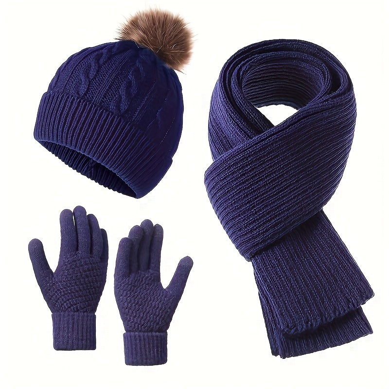 Winter Warm Set for Adults – Hat, Scarf, and Gloves, Lightweight and Cold-Resistant