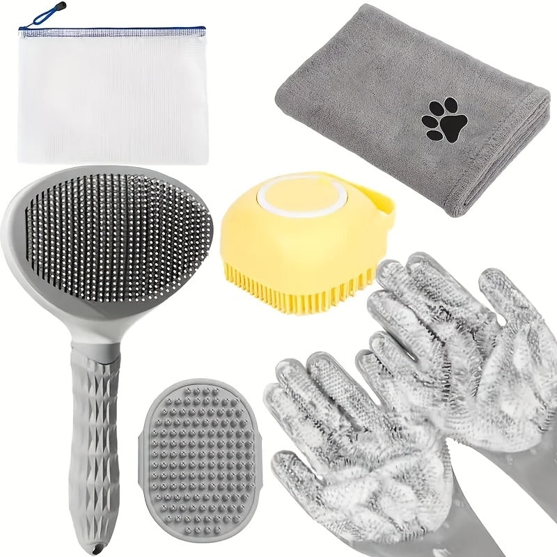 Dog Grooming Kit – Complete Set for Shedding Control with Brush, Gloves, and Towel