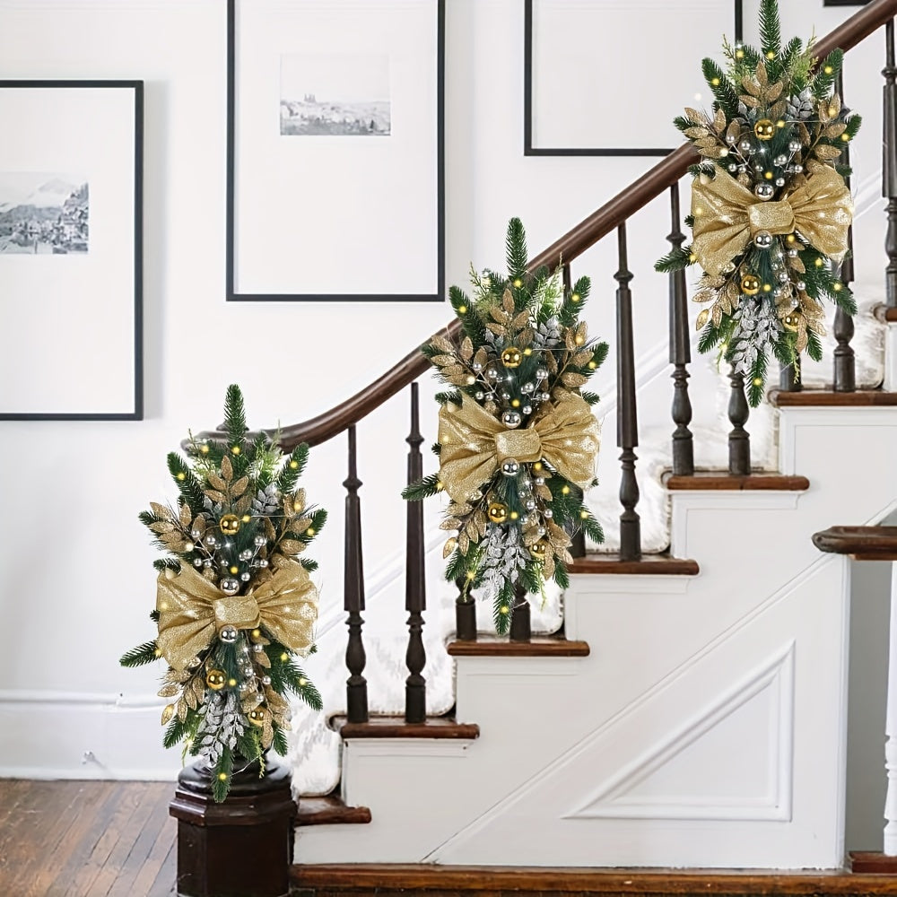 Elegant Christmas Teardrop Swags – Soft Glow, No Electricity Needed