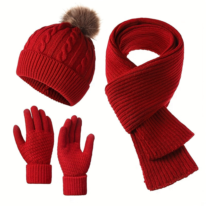 Winter Warm Set for Adults – Hat, Scarf, and Gloves, Lightweight and Cold-Resistant