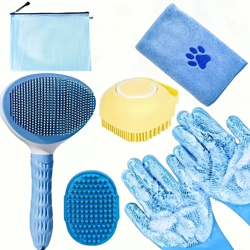 Dog Grooming Kit – Complete Set for Shedding Control with Brush, Gloves, and Towel