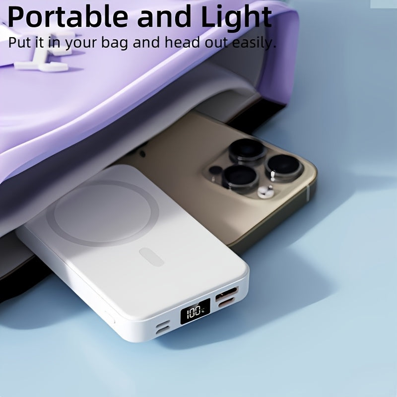 Wireless Power Bank – Foldable Magnetic Charger with LED Display
