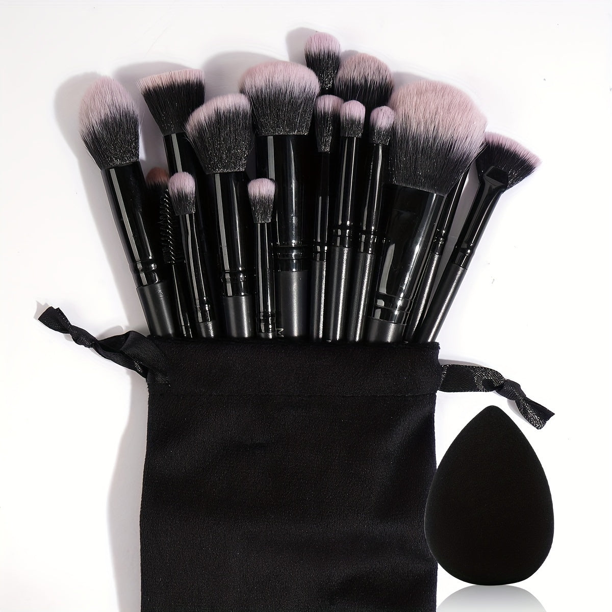 MAANGE Professional Makeup Brush Set – Complete Set with Flannel Bag and Makeup Sponge