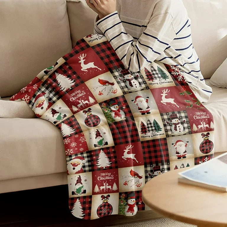 Cozy Christmas Flannel Blanket – Soft Throw for Home, Bed, or Sofa