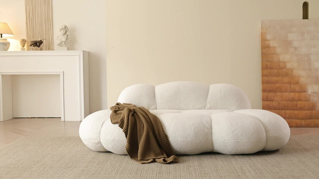 Cozy Cloud Sofa Bed – Sectional Design with Plush Sherpa