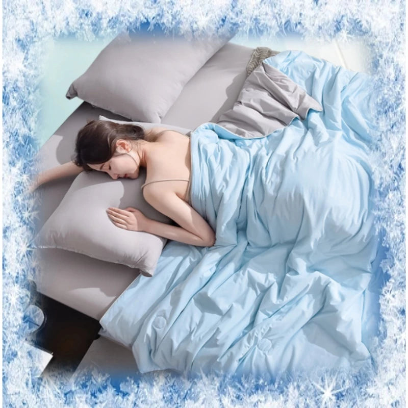 Ultra-Soft Ice Silk Summer Cooling Blanket – Lightweight & Breathable Comforter