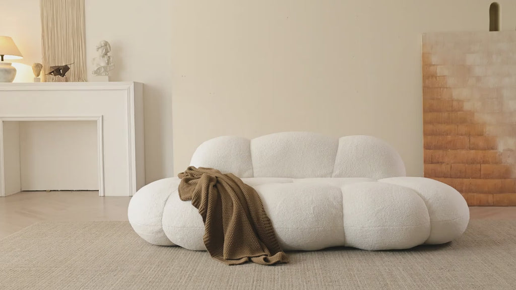 Cozy Cloud Sofa Bed – Sectional Design with Plush Sherpa