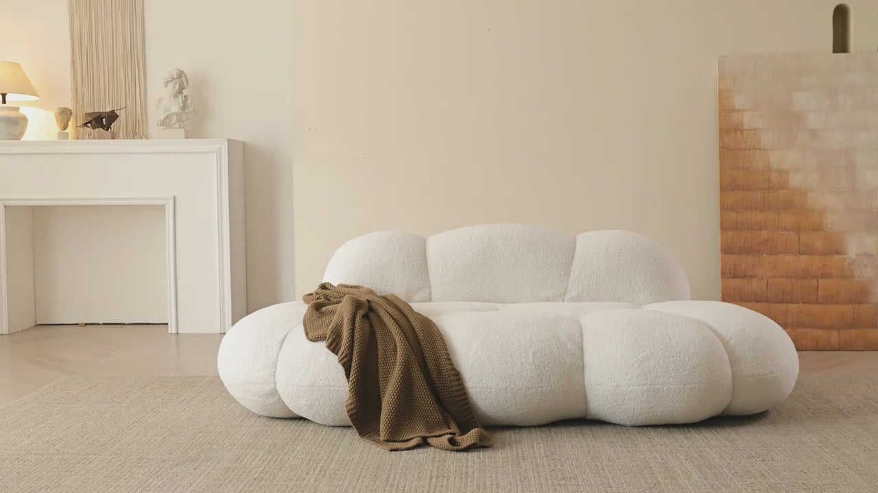 Cozy Cloud Sofa Bed – Sectional Design with Plush Sherpa